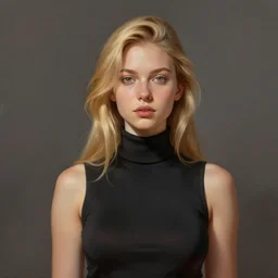 girl wearing sleeveless turtleneck, blonde hair. digital painting, by valerian city of a thousand planets, by ruan jin #, by mandy jurgens #, by artgerm #, william - adolphe bouguerea #