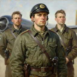 bomber pilot, highly detailed painting by gaston bussiere, craig mullins, j. c. leyendecker 8 k