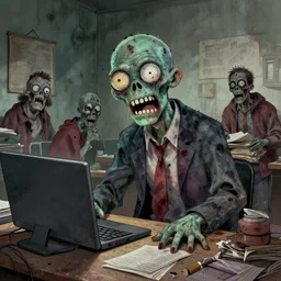 zombie working menial job