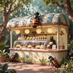 insect ice cream shop, detailed interior design by tim doyle
