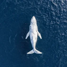 white whale in the middle of the ocean, alone, aerial view, canon eos r 3, f / 1. 4, iso 2 0 0, 1 / 1 6 0 s, 8 k, raw, unedited, symmetrical balance, in - frame