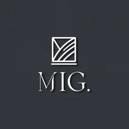 Luxury logo With the word MIG. Icon and text. Vector. Minimal. Monogram.