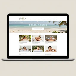 award design of the website of a traveler in light colors with photos, trends, spa, fullpage, 4 k