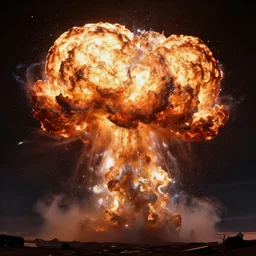 a huge explosion in the upper atmosphere, 8 k, photo realistic, cinematic lighting, trending on artstation