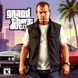 Evgeny Kissin in Grand Theft Auto 5 cover art, epic, 4k resolution, extremely detailed, very sharp, artstation, digital art, vibrant,