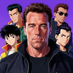 portrait of cyberpunk arnold schwarzenegger with black hair, by ilya kuvshinov, katsuhiro otomo, kidmo!!!, trending on artstation, magali villeneuve, artgerm, jeremy lipkin and michael garmash
