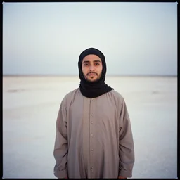 medium format photograph of rub al khaki gypsum plain, ektachrome, hasselblad film shallow focus portrait, soft light photographed on expired color film,