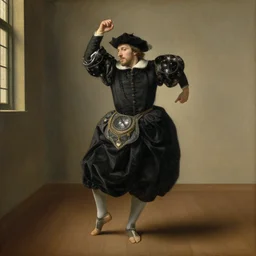 man dancing on tiktok painting by Jan van Eyck