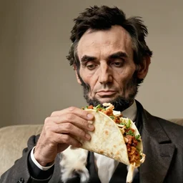 abraham lincoln eating a taco