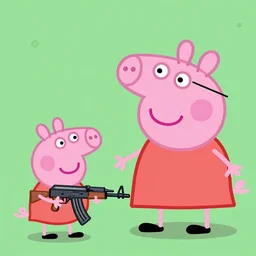 peppa pig with an ak - 4 7