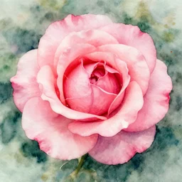 watercolor colorful pink rose by la fe,