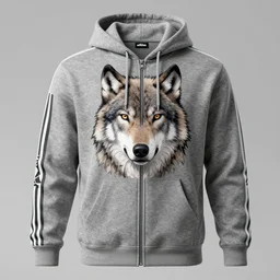 A wolf dressed adidas hoodie,hyperdetailed, artstation, cgsociety, 8k.