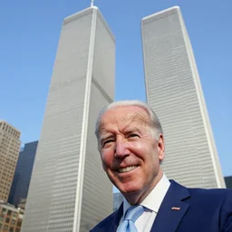 twin towers 9/11 Joe Biden selfie smiling
