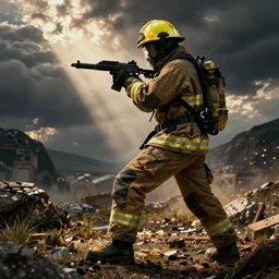 fireman with a broken foot playing calling of Duty