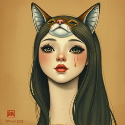 portrait of a meermaid. shin hanga and kawanabe kyosai and cory loftis and rossdraws and wlop and jung gi kim rule of thirds