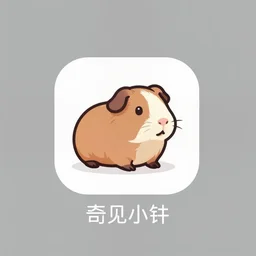 minimalist logo icon for a comedy club of guinea pig, victo ngai, kilian eng, lois van baarle, behance, beeple, artstation