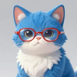 spex is an anthropomorphic blue snowshoe cat with red half - rimmed glasses, furaffinity, digital painting, detailed, furry art, furry fandom, furaffinity