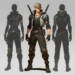 “character concept art, full body, cyberpunk, farmer, artgerm, artstation, gears of war”