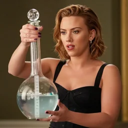 scarlett johansson coming out of a genie bottle