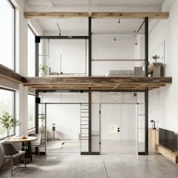 floor plan to a modern loft