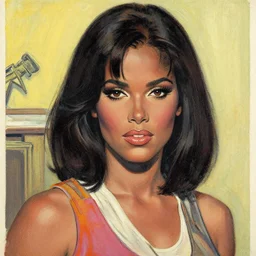 a 1 9 8 0 s comic book painting of nene leakes - n 6