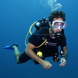 very detailed picture of a scuba diver, high resolution, detailed, 4 k