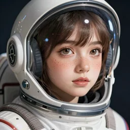 portrait Anime space cadet girl cute-fine-face, pretty face, realistic shaded Perfect face, fine details. Anime. realistic shaded lighting by Ilya Kuvshinov Giuseppe Dangelico Pino and Michael Garmash and Rob Rey, IAMAG premiere, aaaa achievement collection, elegant freckles, fabulous, eyes open in wonder
