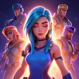 closed eye epic lady portrait stylized as fornite style game design fanart by concept artist gervasio canda by ben shafer, mark van haitsma, anton migulko, airborn studios, drew hill, joa £ o bragato and mark behm. radiating a glowing aura global illumination ray tracing hdr render in unreal engine 5