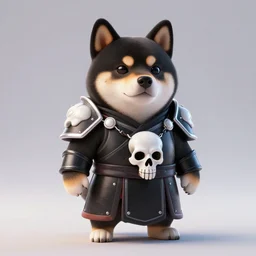 skull black armor, anthropomorphic shiba inu, shiba inu face, shaman, stuning 3 d render, masterpiece, glowing aura, by donato giancola and greg rutkowski and wayne barlow and zdzisław beksinski, realistic face