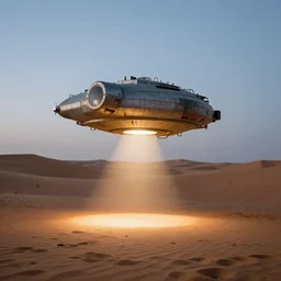 teleportation machine in a desert, light shining from the machine and illuminating the sand by hundertwasser