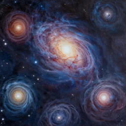An artistic wallpaper featuring the universe