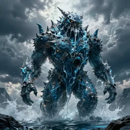 Giant humanoid water monster by greg rutkowski