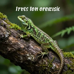 “lizard in forest photorealistic”