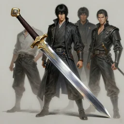 concept art of sword, highly detailed painting by dustin nguyen, akihiko yoshida, greg tocchini, greg rutkowski, cliff chiang, 4 k resolution, trending on artstation, 8 k