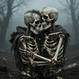 dead skeletons hugging, zdzsilaw beskinski, kieth thomsen, post apocalyptic, cinematic