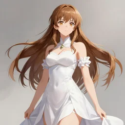 anime, a female valkyrie wearing a white dress, made by artgerm, artgerm, trending on artstation, beautiful, realistic