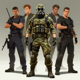half - life counter strike 3 d photo swat millitary camouflage robot ninja mask gas combinaison suit character design, art gta 5 cover, official behance hd artstation by jesper ejsing, by rhads, makoto shinkai and lois van baarle, ilya kuvshinov, ossdraws