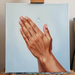 pray, painting on canvas, watedrops, water droplets, acrylic painting, acrylic pouring, painting, influencer, artstation - h 8 0 0