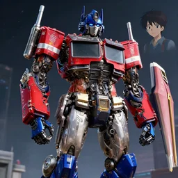 Optimus Prime by rendered by Beeple, by Makoto Shinkai, syd meade, Transformers, gundam, space art concept, digital art, unreal engine, WLOP, trending on artstation, 4K UHD image, octane render,