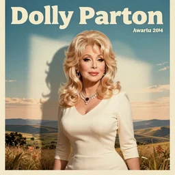 70s style retro poster, Dolly Parton