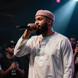 osama rapping at an underground hyperpop show.