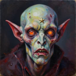 Intricate five star Blood Elf Zombie facial portrait by Pablo Picasso and Greg Rutkowski, oil on canvas, HDR, high detail, Photo realistic, hyperrealism,matte finish, high contrast, 3d depth, masterpiece, vivid and vibrant colors, enhanced light effect, enhanced eye detail,artstationhd