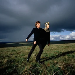 a photo of Paul McCartney and Cleopatra high in speed by Annie Leibovitz