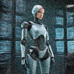 a tall female robot guarding a wall of computers, confident, moody, dramatic, introspective, 8 k, octane render, photorealistic, hyper detailed, perfect lighting