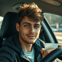 portrait of a guy that just got his driving license, highly - detailed, artstation cgsociety masterpiece