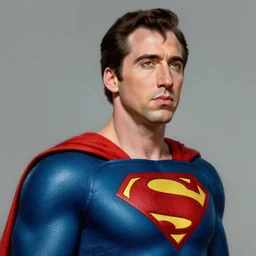 portrait of nicolas cage as superman looking away from the camera, intricate, extremely detailed digital painting by greg rutkowski, artstation