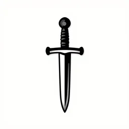 black and white sword logo, minimalist