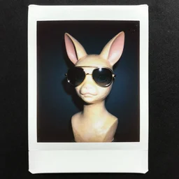 super awesome head to shoulder portrait colored polaroid film photograph of a vaporwave mable statue wearing aviator shades. super classy. stylish. super resolution. extremely detailed. polaroid 6 0 0 film. by annie leibovitz and richard avedon