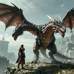 Film still of the Ender Dragon, from The Elder Scrolls V: Skyrim (2011 video game)