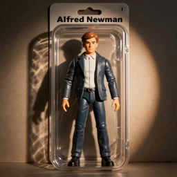 an action figure of Alfred Newman from MAD magazine, mint condition